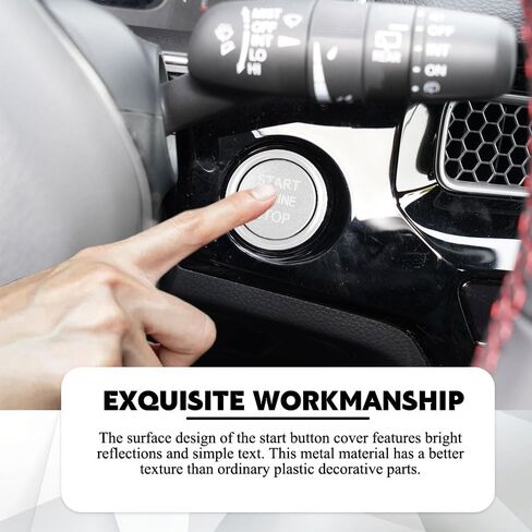 Car Push Start Button Cover, Ignition Switch Button, Engine Push Start Stop Button Cover Trim, Universal Car Accessories Start Stop Button Cover Compatible with A4 LA5 A6 LA7 Q5 Q7 (Black) in Saudi Arabia