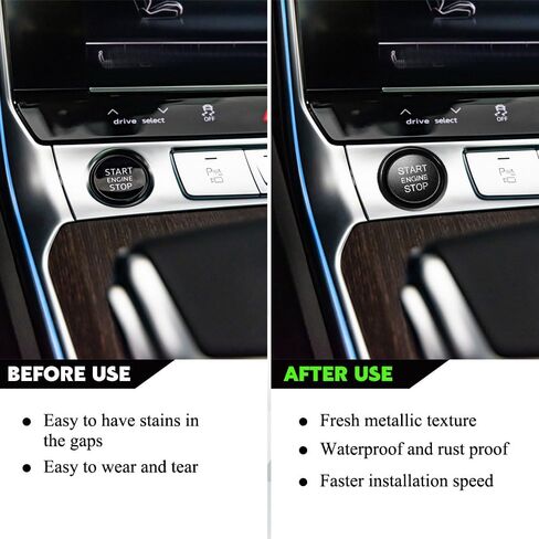 Car Push Start Button Cover, Ignition Switch Button, Engine Push Start Stop Button Cover Trim, Universal Car Accessories Start Stop Button Cover Compatible with A4 LA5 A6 LA7 Q5 Q7 (Black) in Saudi Arabia