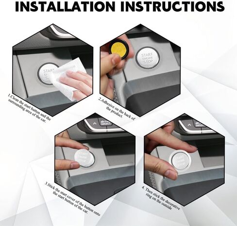 Car Push Start Button Cover, Ignition Switch Button, Engine Push Start Stop Button Cover Trim, Universal Car Accessories Start Stop Button Cover Compatible with A4 LA5 A6 LA7 Q5 Q7 (Black) in Saudi Arabia