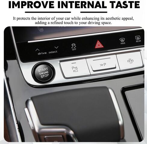 Car Push Start Button Cover, Ignition Switch Button, Engine Push Start Stop Button Cover Trim, Universal Car Accessories Start Stop Button Cover Compatible with A4 LA5 A6 LA7 Q5 Q7 (Black) in Saudi Arabia