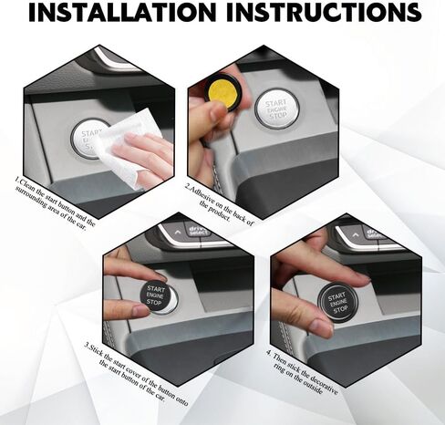Car Push Start Button Cover, Ignition Switch Button, Engine Push Start Stop Button Cover Trim, Universal Car Accessories Start Stop Button Cover Compatible with A4 LA5 A6 LA7 Q5 Q7 (Black) in Saudi Arabia