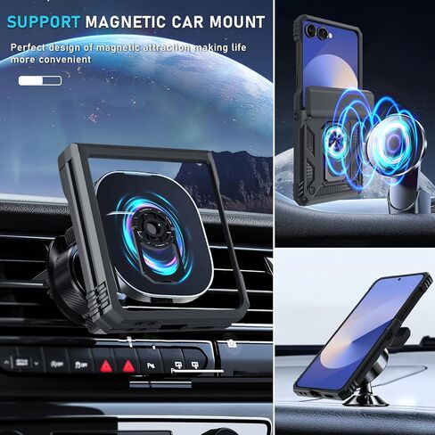 Janmitta for Samsung Galaxy Z Flip 6 Case Built in Front Screen Protector+Hinge Protection+Ring Kickstand,Heavy Duty Shockproof Full Body Protective Cover with Wrist Strap Lanyard,2024 Red in Kuwait