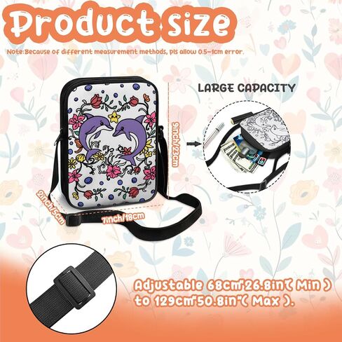 قم بتلوين حقيبة حقيبة رسومات الشعار المبتكرة حقيبة Crossbody Colling for Girls مع 8 PCS علامات in Saudi Arabia