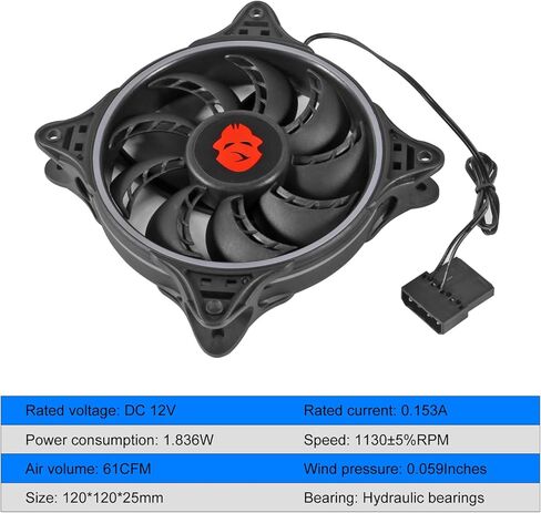 2 قطعة 12025 مروحة 12 سم 12 فولت 120 × 120 × 25 مم مروحة حالة الكمبيوتر LED مضيئة للكمبيوتر اللوحة الأم وحدة المعالجة المركزية مروحة تبريد الهيكل مروحة تبريد 120 مم للكمبيوتر الشخصي - 2.54 مم 2510 2Pin in Saudi Arabia