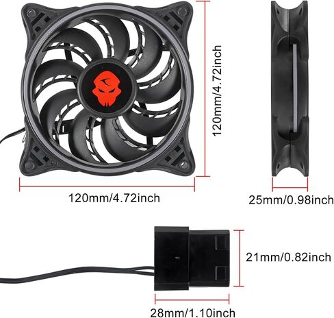 2 قطعة 12025 مروحة 12 سم 12 فولت 120 × 120 × 25 مم مروحة حالة الكمبيوتر LED مضيئة للكمبيوتر اللوحة الأم وحدة المعالجة المركزية مروحة تبريد الهيكل مروحة تبريد 120 مم للكمبيوتر الشخصي - 2.54 مم 2510 2Pin in Saudi Arabia