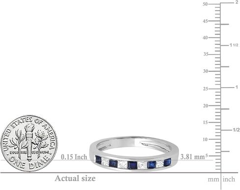 مجموعة RomazzlingRock البديلة الأميرة الأزرق الياقوت و White Diamond Channel مجموعة الزفاف للنساء في 10K ذهب الصلب in Saudi Arabia