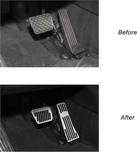 Compatible with Mazda 3 CX-30 MX-30 CX-50 CX-90 Accessories Sporty Anti-Slip Car Interior Foot Pedal Covers Rest Brake Gas Accelerator Pedal Pads -Silver in Saudi Arabia