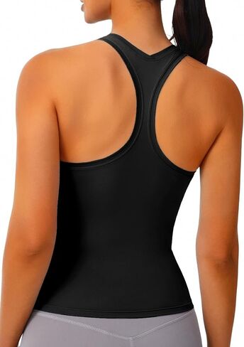 Joyspels تجريب Racerback Tank Tops للنساء - زبدة Tops Athletic Tops الصالة الرياضية اليوغا قمصان اليوغا in Kuwait