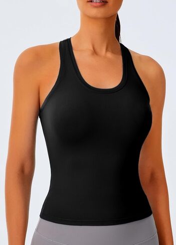 Joyspels تجريب Racerback Tank Tops للنساء - زبدة Tops Athletic Tops الصالة الرياضية اليوغا قمصان اليوغا in Kuwait