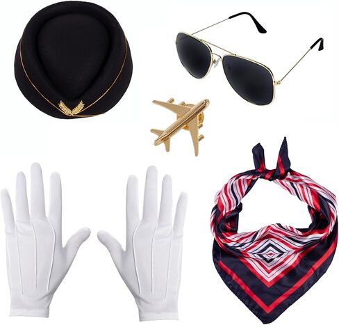 Adult Flight Attendant Costume Accessories Stewardess Costume Set in Saudi Arabia