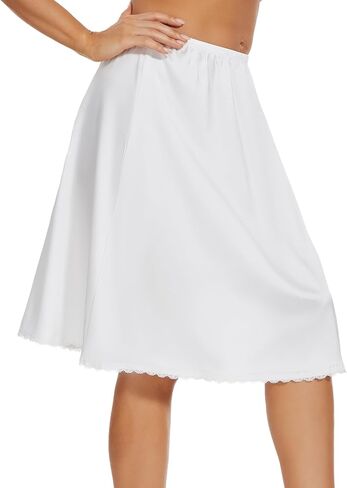 Half Slip for Women Under Dress Lace Satin Slip Skirt Elastic Waist Under Skirt Extender in Saudi Arabia