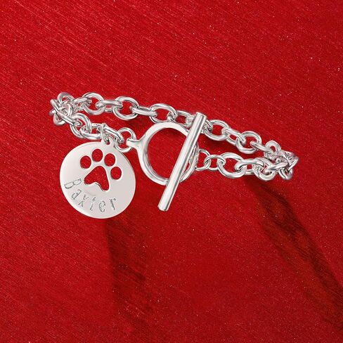 Ross-Simons Sterling Silver Personized Paw Print Cut Scarm Bracelet in Saudi Arabia
