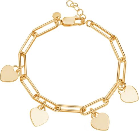 MyNameNecklace Personalized Rory Bracelet with Custom Heart Charms - Diamond Option - by MYKA in Kuwait