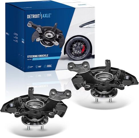 Detroit Axle - FWD Front Steering Knuckles & Wheel Bearing Hubs for 04-10 Toyota Sienna 2004 2005 2006 2007 2008 2009 2010, 2 Steering Knuckles & Wheel Bearings Hubs Assembly Replacement in Saudi Arabia