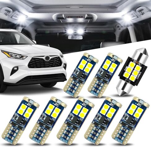 مجموعة مصابيح LED داخلية للسيارة (عبوة من 15 قطعة) 12 فولت 5500 كلفن متوافقة مع تويوتا لاند كروزر 2011-2021، أبيض نقي in Kuwait
