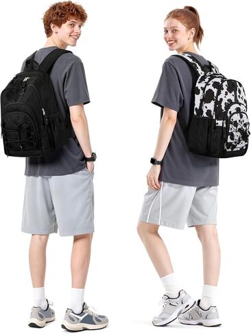 حقيبة ظهر ZORFIN للمدرسة، للسفر: حقيبة كتب للبنات والأولاد - حقيبة ظهر للأطفال مع مقصورات متعددة - أزرق أورورا ليلي in Kuwait