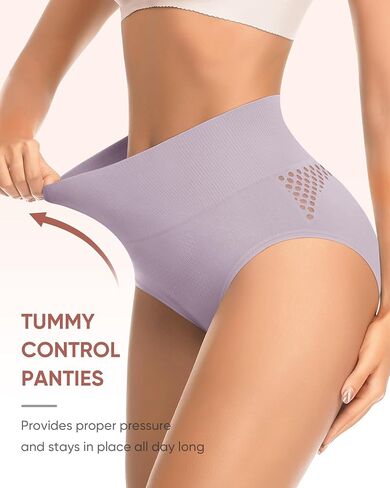 Women's Underwear 5 Pack High Waisted Tummy Control Ladies Panties Breathable Comfortable Briefs Full Coverage S-XXL in Saudi Arabia