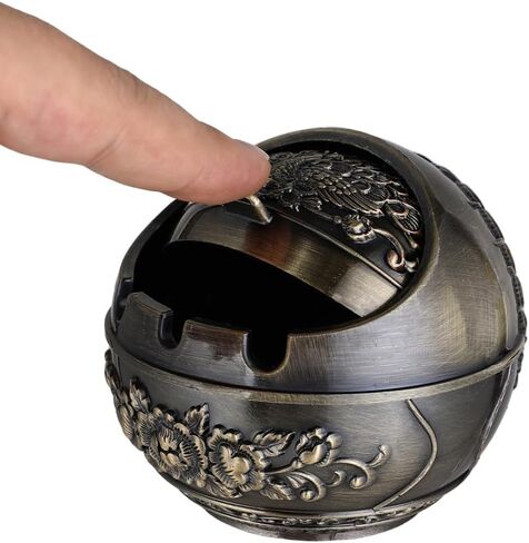 سجائر معادن مصرية ذات طابع مصري مع غطاء محمول - مكتب زخرفي محمول مغطاة الحلي المحمولة الرائحة المحمولة هدايا الديكور والزخارف في الهواء الطلق للأصدقاء (اللون البرونزي) in Kuwait