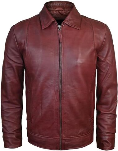 سترة جلدية للرجال - Lambskin Classic Classic Style Leather Justicets للرجال بني جلدي سترة للرجال in Kuwait