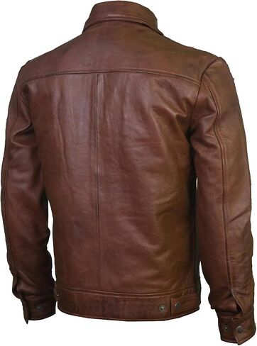 سترة جلدية للرجال - Lambskin Classic Classic Style Leather Justicets للرجال بني جلدي سترة للرجال in Kuwait