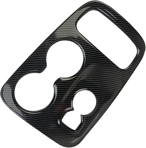 Center Console Gear Shift Panel Cover Trim, ABS Carbon Fiber Grain Center Console Cup Holder Frame Trim, Compatible with Dodge 2014-2017 Durango in Saudi Arabia
