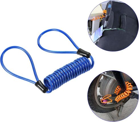 Disc Lock Security Steel Cable - Plastic Coated Spring Reminder Wire Anti-Theft Rope, Apply to Outdoors Protection (3.5mmx1.5m, Green) in Kuwait