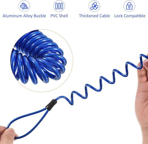 Disc Lock Security Steel Cable - Plastic Coated Spring Reminder Wire Anti-Theft Rope, Apply to Outdoors Protection (3.5mmx1.5m, Green) in Kuwait