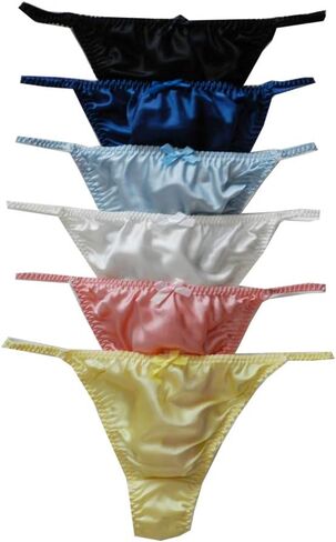 6pcs Women's Silk Panties G-Strings Thongs Size S M L XL 2XL in Saudi Arabia