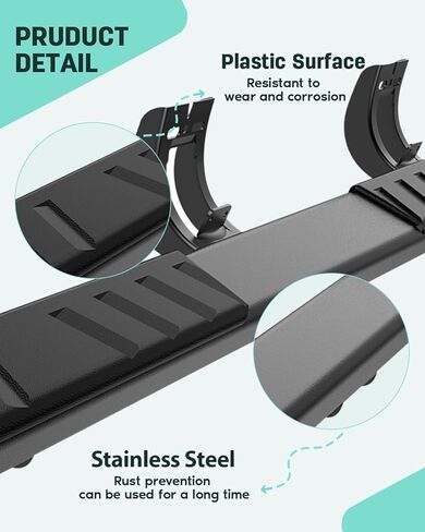 SCITOO Nerf Bar Running Board Side Step Fit for 2009-2022 for Dodge Ram 1500 2500 3500 Crew Cab 4.52 inch Stainless Steel,ABS Plastic Step Bars in Kuwait