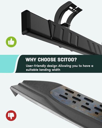 SCITOO Nerf Bar Running Board Side Step Fit for 2009-2022 for Dodge Ram 1500 2500 3500 Crew Cab 4.52 inch Stainless Steel,ABS Plastic Step Bars in Kuwait