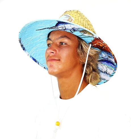 Malabar Hat Fabric Pattern Print Straw Sunhat Men & Women in Kuwait