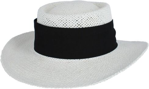 CTM للجنسين قبعة مقامر القش الأبيض مع hatband in Saudi Arabia