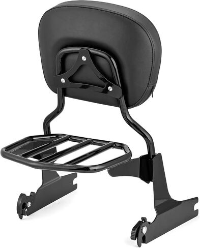 Wsays Passenger Backrest Sissy Bar and Luggage Rack Fit 200mm Fender (Large Pad) Compatible with Harley Softail Fat Boy Night Train Cross Bones Springer Custom 2006-UP Gloss Black in Saudi Arabia