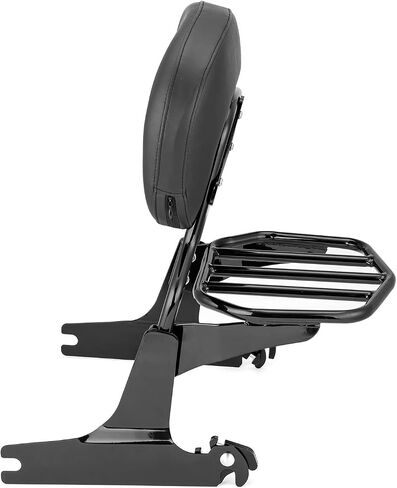 Wsays Passenger Backrest Sissy Bar and Luggage Rack Fit 200mm Fender (Large Pad) Compatible with Harley Softail Fat Boy Night Train Cross Bones Springer Custom 2006-UP Gloss Black in Saudi Arabia