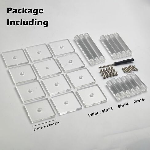 3pcs Combat Risers for Flying Miniatures, Adjustable Height Multi-Tiered Raised Platforms Flying Miniatures Combat Riser for Tabletop RPG and Board Games in Kuwait