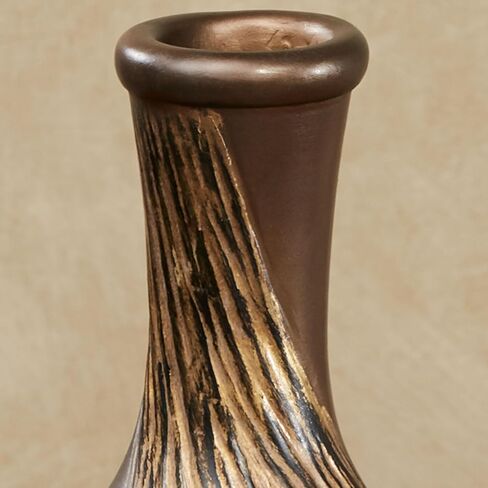 مزهريات طاولة عصرية مزخرفة باللون الذهبي البرونزي، مجموعة من 2 in Kuwait