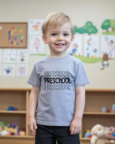 طفل الأطفال الصغار في اليوم الأول من قميص ما قبل المدرسة قبل القمصان k للفتيات يا فتي in Kuwait