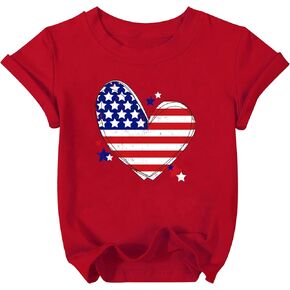 Kids American Flag Shirt Boys Girls Toddler 4th of July Tshirts Patriotic Tee Tops Independence Day Short Sleeve in Kuwait