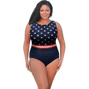 Women's Plus Size Chlorine Resistant Designer High Neck One Piece Swimsuit in Kuwait
