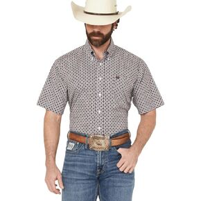 Cinch Men's White & Purple Short Shirt in Kuwait