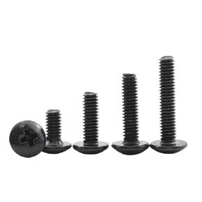 Pack of 10-50 Black Round Phillips Machine Screws M2-M6 | Carbon Steel Mushroom Flat Head Screws for Various Applications (18mm, M4 30pcs) in Kuwait