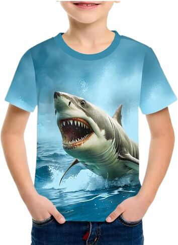 Frogwill Boys Girls Shirts 3D Graphic T-Shirt Neon Clothes Short Sleeve Animal Print Tee 5-13 Years in Kuwait