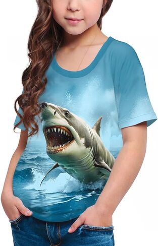Frogwill Boys Girls Shirts 3D Graphic T-Shirt Neon Clothes Short Sleeve Animal Print Tee 5-13 Years in Kuwait