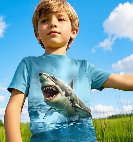 Frogwill Boys Girls Shirts 3D Graphic T-Shirt Neon Clothes Short Sleeve Animal Print Tee 5-13 Years in Kuwait