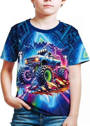 Frogwill Boys Girls Shirts 3D Graphic T-Shirt Neon Clothes Short Sleeve Animal Print Tee 5-13 Years in Kuwait