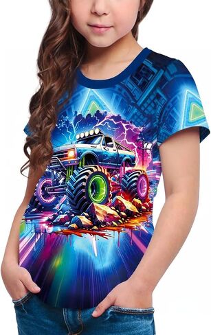Frogwill Boys Girls Shirts 3D Graphic T-Shirt Neon Clothes Short Sleeve Animal Print Tee 5-13 Years in Kuwait