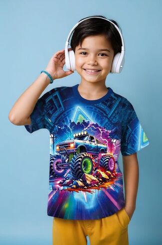 Frogwill Boys Girls Shirts 3D Graphic T-Shirt Neon Clothes Short Sleeve Animal Print Tee 5-13 Years in Kuwait