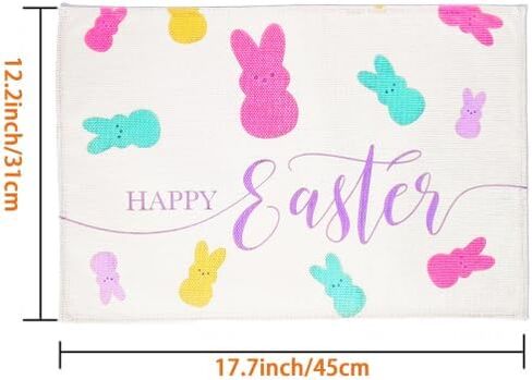 Happy Bunny Easter Table Runner Easter Spring Decorations for Table Indoor Home Party Decor 72 Inchs Long in Saudi Arabia