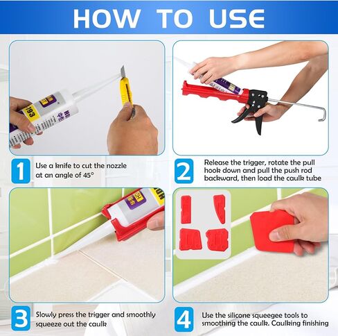 Caulking Tool Kit Silicone Sealant Finishing Tool Set Silicone Profiling Kit Grout Sealing Silicone Smoother Caulk Application Tool for Kitchen Bathroom Floor Window Sink Joint Toilet in Saudi Arabia