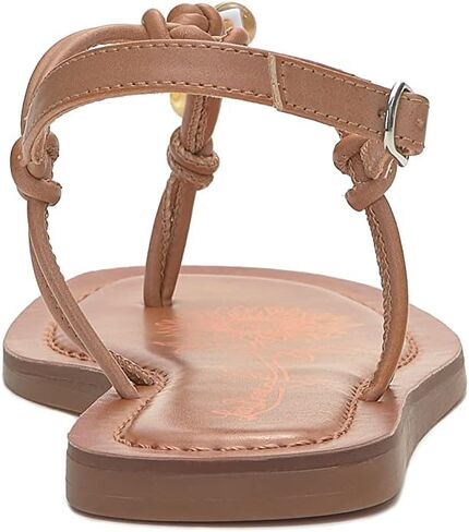 Lucky Brand Women's Beiwen Beaded T-Strap Sandal Flat, Tan, 12 in Saudi Arabia